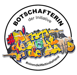 Emblem: Botschafterin von #nimmdieweltindiehand